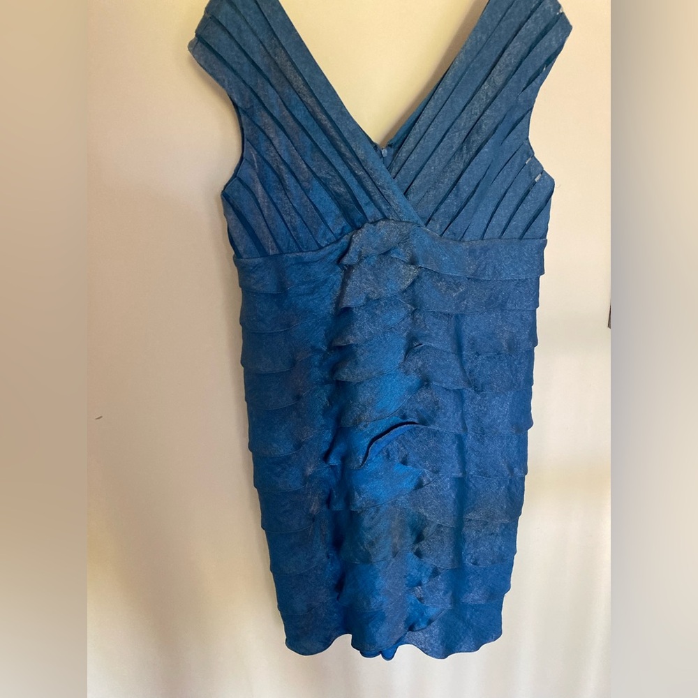 Adrianna Papell Layered Blue Midi Dress